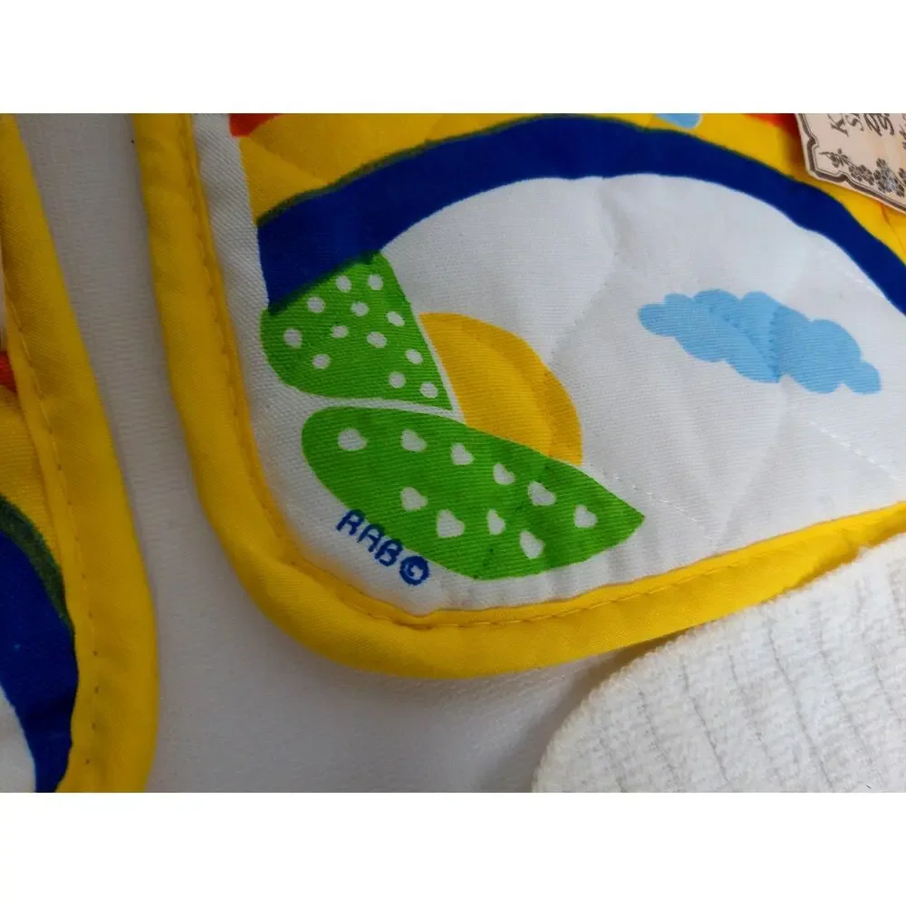 Vintage RA Briggs Rainbow Kitchen Linens Set Towels Potholders 70s 80s Deadstock